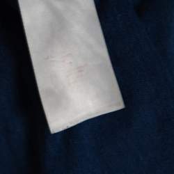 Louis Vuitton Navy Blue Linen Monogram Embroidered Top XL