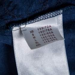 Louis Vuitton Navy Blue Linen Monogram Embroidered Top XL