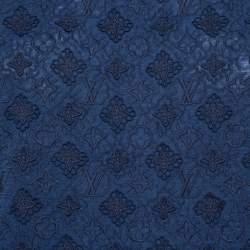 Louis Vuitton Navy Blue Linen Monogram Embroidered Top XL