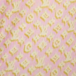 Pre Owned Louis Vuitton Pink Logo Monogram Cotton Ruched Tunic XL