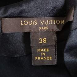 Pre Owned Louis Vuitton Black Sequin Embellished Short Sleeve Shift Dress M