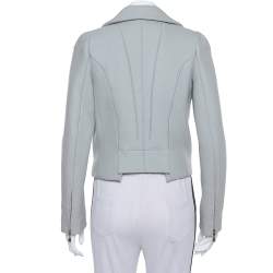 Louis Vuitton Grey Wool Zipper Front Cropped Blazer M
