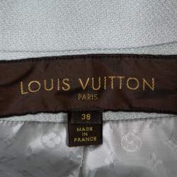 Louis Vuitton Grey Wool Zipper Front Cropped Blazer M