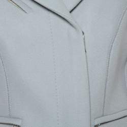 Louis Vuitton Grey Wool Zipper Front Cropped Blazer M