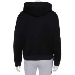 Pre Owned Louis Vuitton Black Sequin Embellished Applique Detail Knit Hoodie L