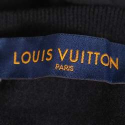 Louis Vuitton Black Logo Embroidered Wool Crewneck Sweatshirt M