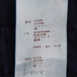 Louis Vuitton Indigo Monogram Eyelet Embroidered Denim Short Sleeve Shirt M
