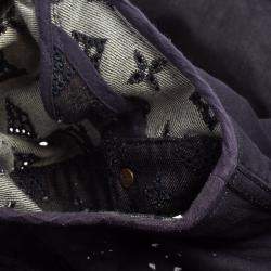 Louis Vuitton Indigo Monogram Eyelet Embroidered Denim Short Sleeve Shirt M