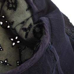 Louis Vuitton Indigo Monogram Eyelet Embroidered Denim Short Sleeve Shirt M