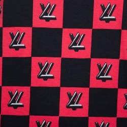 Louis Vuitton Black & Pink Logo Checkered Knit Sleeveless Top M
