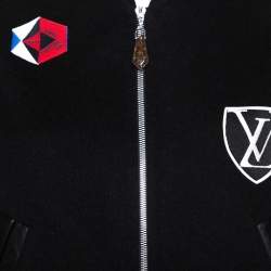 Louis Vuitton Black Wool Contrast Sleeve Varsity Jacket M