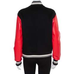 Louis Vuitton Black Wool Contrast Sleeve Varsity Jacket M