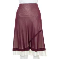 Louis Vuitton Purple Chiffon Flared Skirt M