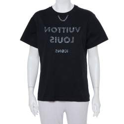 Louis Vuitton Black Icons Printed Cotton Crewneck T-Shirt L Louis