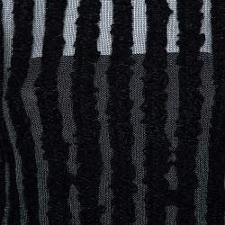 Louis Vuitton Black Wool & Mesh Striped Crewneck Sweater M