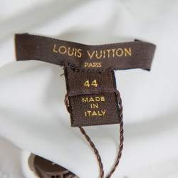 Pre Owned Louis Vuitton White Cotton Contrast Trim Neck Tie Detail Sleeveless Shirt L