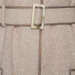 Louis Vuitton Cream Wool & Mohair Button Front Belted Jacket M
