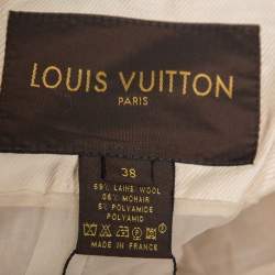 Louis Vuitton Cream Wool & Mohair Button Front Belted Jacket M