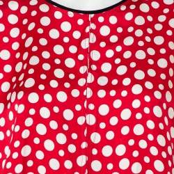 Louis Vuitton X Yayoi Kusama Red Polka Dot Contrast Trim Oversized Top M
