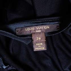 Louis Vuitton Black Jersey Ruched Detail Sleeveless Jumpsuit S