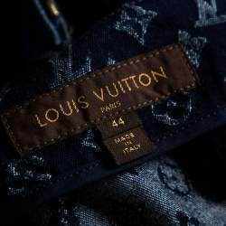 Louis Vuitton Two Tone Denim Logo Monogram Paneled Shift Dress L