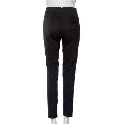 Pre Owned Louis Vuitton Black & Navy Blue Wool Paneled Formal Pants S