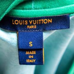 Louis Vuitton Green Printed Jersey Chain Detail Short Sleeve T-Shirt S