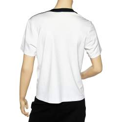 Pre Owned Louis Vuitton White Monogram Race Printed Cotton Crewneck T-Shirt L