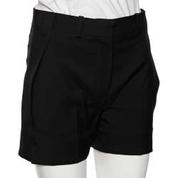 Louis Vuitton Black Wool Overlay Trim Detailed Shorts S