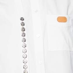 Pre Owned Louis Vuitton White Cotton Neck Strap Detail Sleeveless Oversized Shirt S