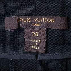 Pre Owned Louis Vuitton Black Wool Zipper Detail Cargo Trousers S