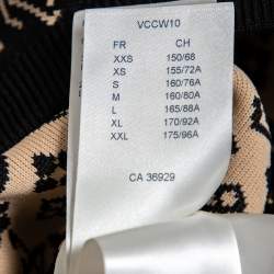 Pre Owned Louis Vuitton Black Monogram Silk Knit Pocket Detailed Short Dress M