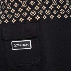 Pre Owned Louis Vuitton Black Monogram Silk Knit Pocket Detailed Short Dress M
