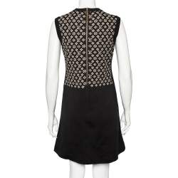 Pre Owned Louis Vuitton Black Monogram Silk Knit Pocket Detailed Short Dress M