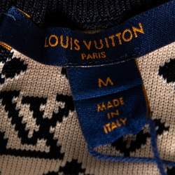 Pre Owned Louis Vuitton Black Monogram Silk Knit Pocket Detailed Short Dress M