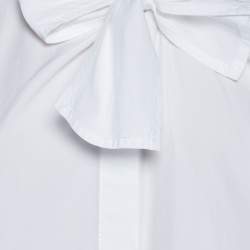 Louis Vuitton White Cotton Neck Tie Detail Button Front Shirt L