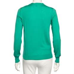 Louis Vuitton Green Knit Button Front Cardigan S 