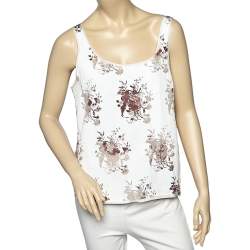 Louis Vuitton White Printed Coated Cotton Tank Top M