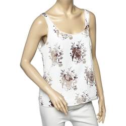 Louis Vuitton White Printed Coated Cotton Tank Top M