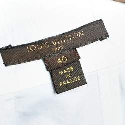 Louis Vuitton White Cotton Gathered Hem Detail Button Front Tunic M