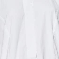Louis Vuitton White Cotton Gathered Hem Detail Button Front Tunic M