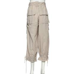 Louis Vuitton Beige Cotton Cargo Pocket Detail Capri Pants S