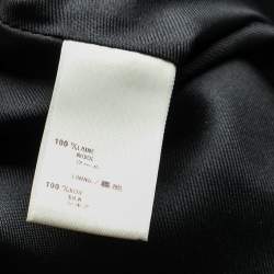 Pre Owned Louis Vuitton Black Textured Wool Round Neck Top M