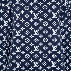 Pre Owned Louis Vuitton Blue Monogram Jacquard Crew Neck Sweatshirt S