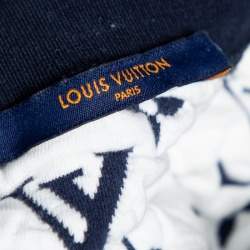 Pre Owned Louis Vuitton Blue Monogram Jacquard Crew Neck Sweatshirt S