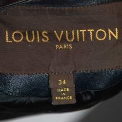 Louis Vuitton Black Leather Zip Front Jacket S