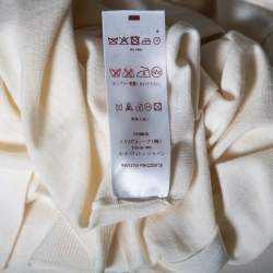 Louis Vuitton Cream Cashmere & Silk Knit Button Front Cardigan L