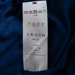Louis Vuitton Blue-Black Paneled Silk Wool and Cashmere Top & Cardigan Set M