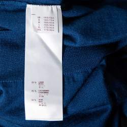 Louis Vuitton Blue-Black Paneled Silk Wool and Cashmere Top & Cardigan Set M