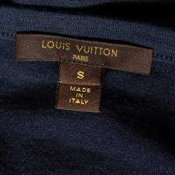 Louis Vuitton Navy Blue Wool Sequin Embellished Oversized Top S